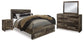 Derekson Queen Panel Bed with 2 Storage Drawers with Mirrored Dresser and Nightstand Premier Furniture & Mattress