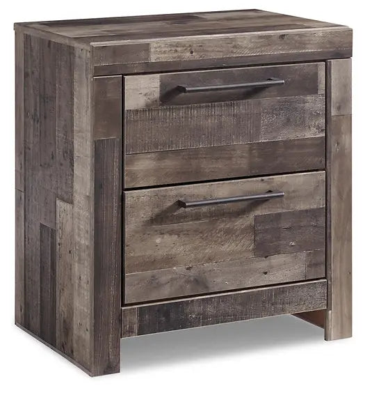 Derekson Queen Panel Bed with 2 Storage Drawers with Mirrored Dresser and Nightstand Premier Furniture & Mattress