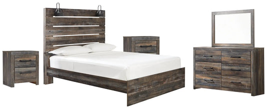 Drystan Panel Bed With Mirrored Dresser And 2 Nightstands Premier Furniture & Mattress
