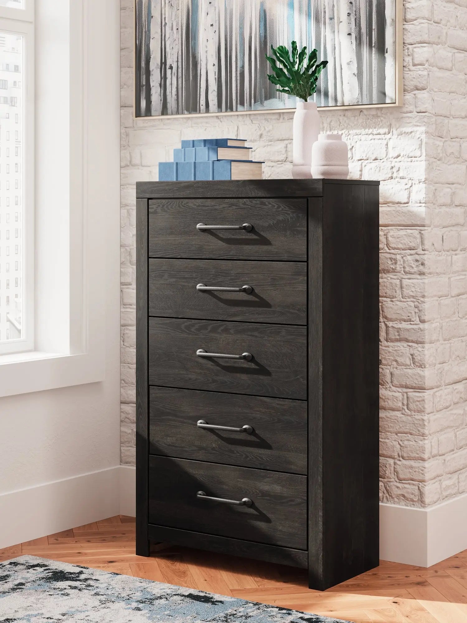 Hollivern Five Drawer Chest Premier Furniture & Mattress