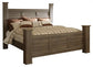 Juararo King Poster Bed with Mirrored Dresser Premier Furniture & Mattress