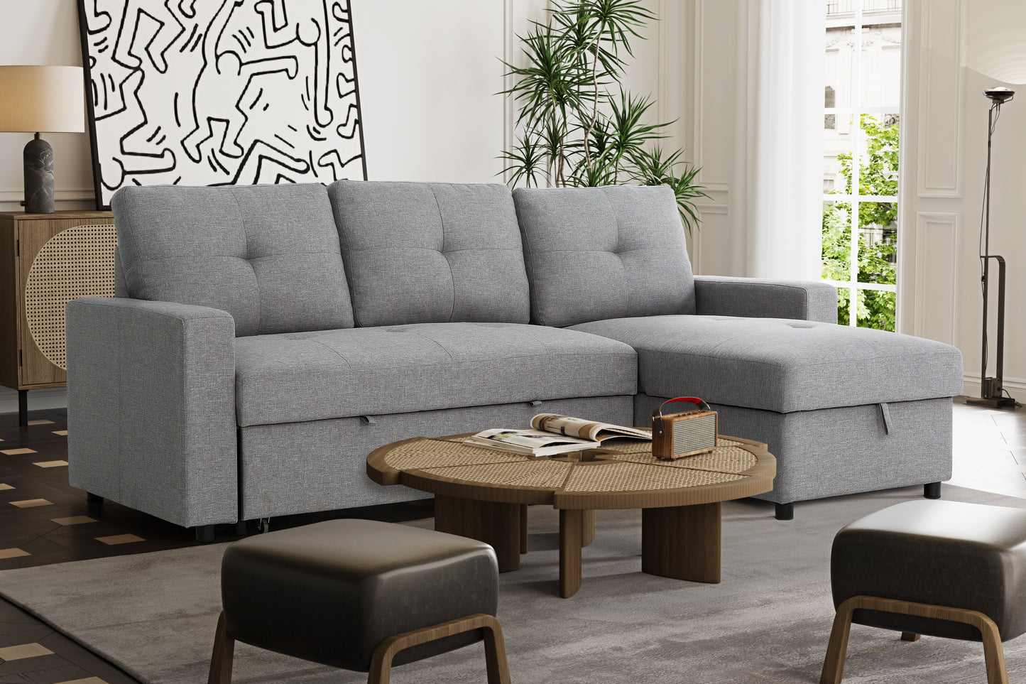 MASON 2-PC PULL OUT SECTIONAL
