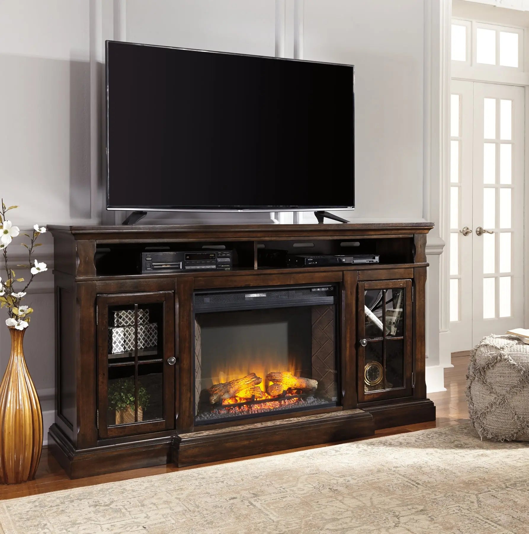 Roddinton XL TV Stand w/Fireplace Option Premier Furniture & Mattress