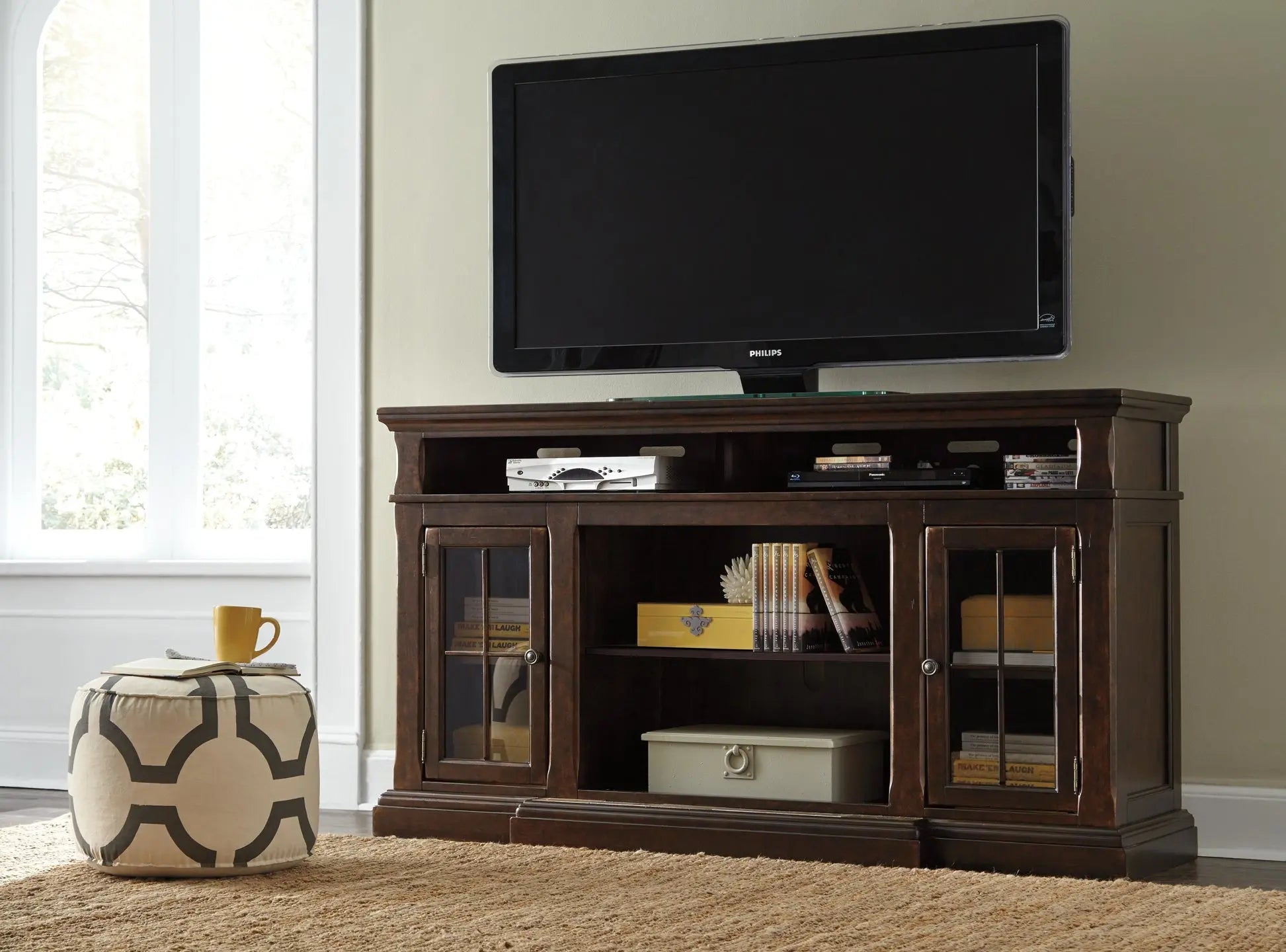 Roddinton XL TV Stand w/Fireplace Option Premier Furniture & Mattress