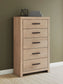 Sanginlane Five Drawer Chest Premier Furniture & Mattress