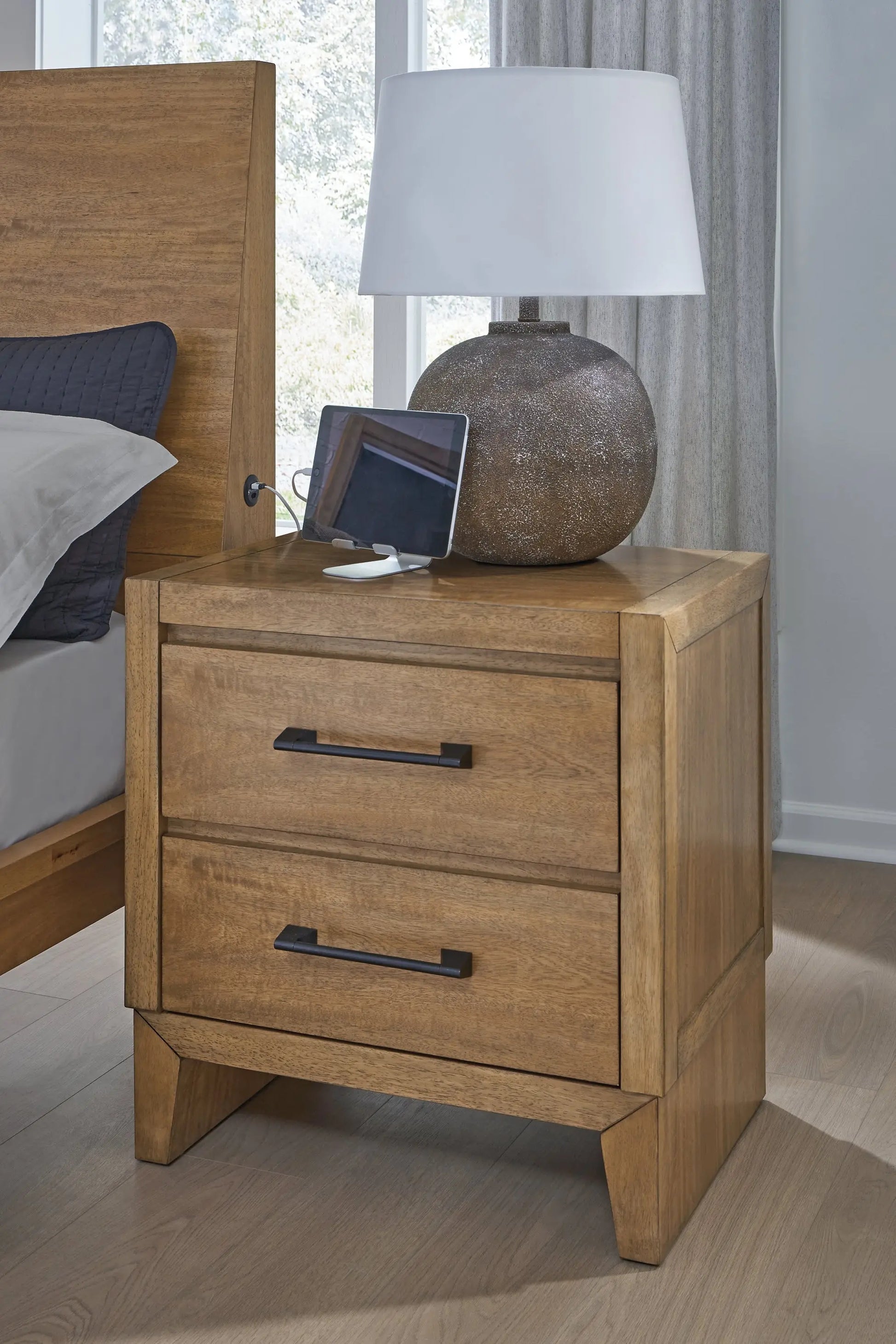 Sherbana Two Drawer Night Stand Premier Furniture & Mattress
