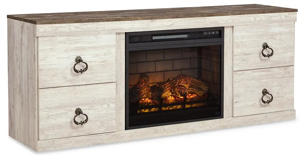 Willowton 4-Piece Entertainment Center with Electric Fireplace Premier Furniture & Mattress