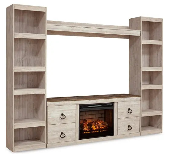 Willowton 4-Piece Entertainment Center with Electric Fireplace Premier Furniture & Mattress