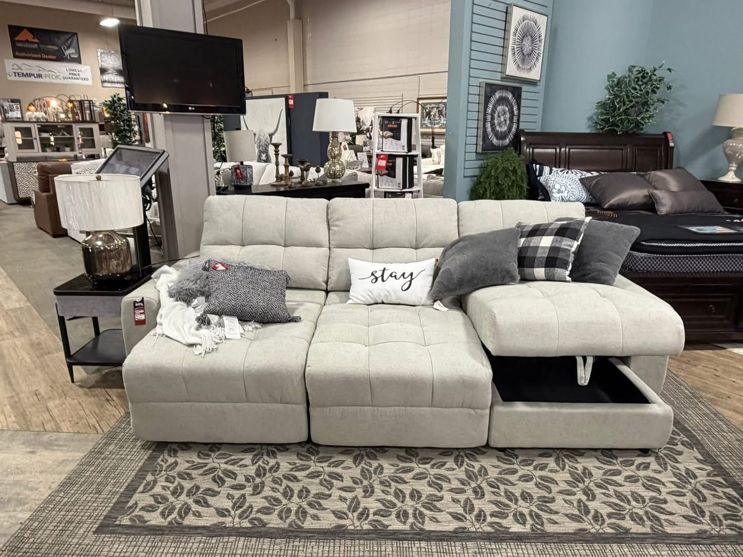 AUSTIN 3 PC POWER SLIDER WITH STORAGE CHAISE