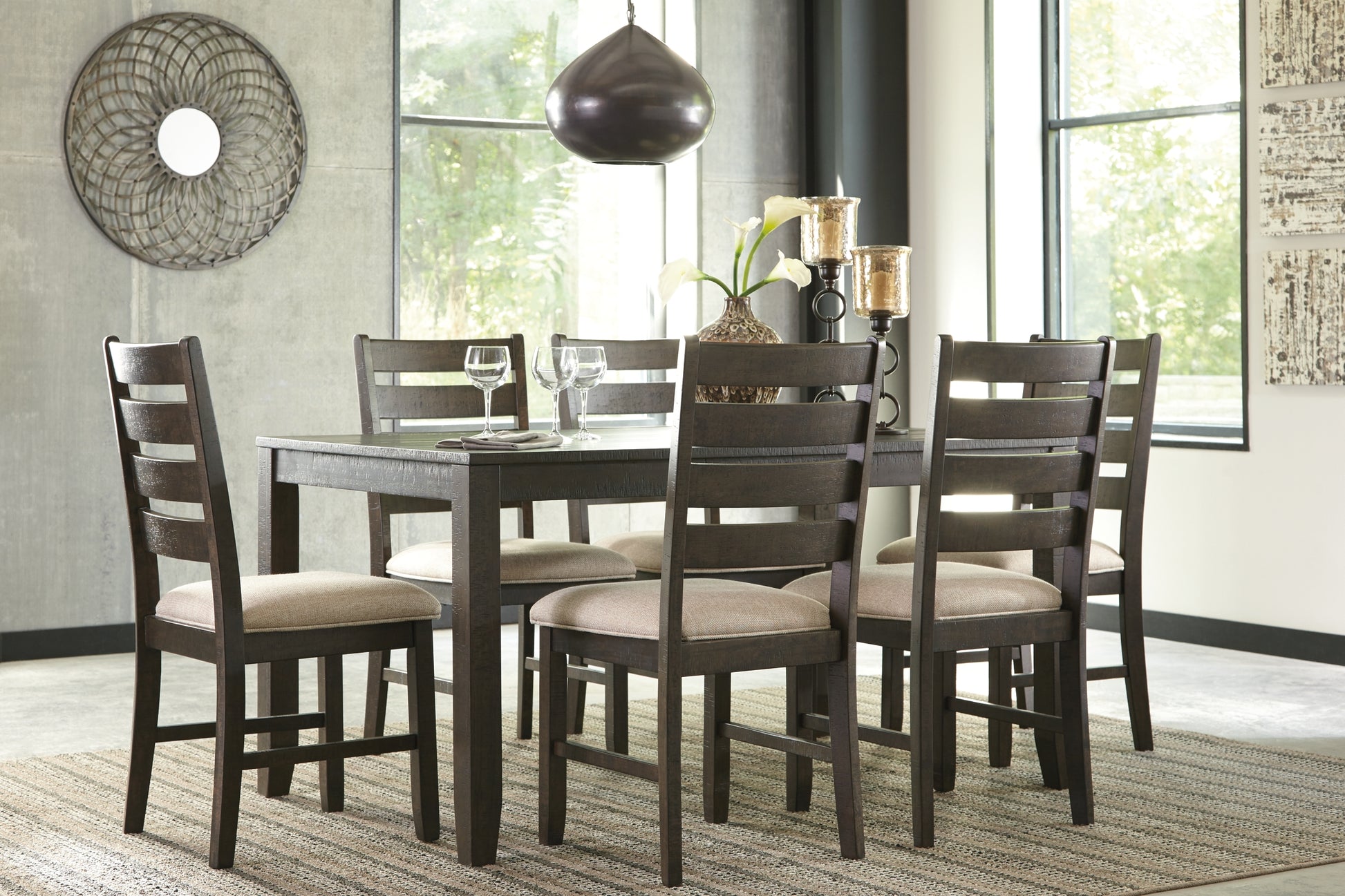 Rokane Dining Room Table Set (7/CN) - Premier Furniture & Mattress
