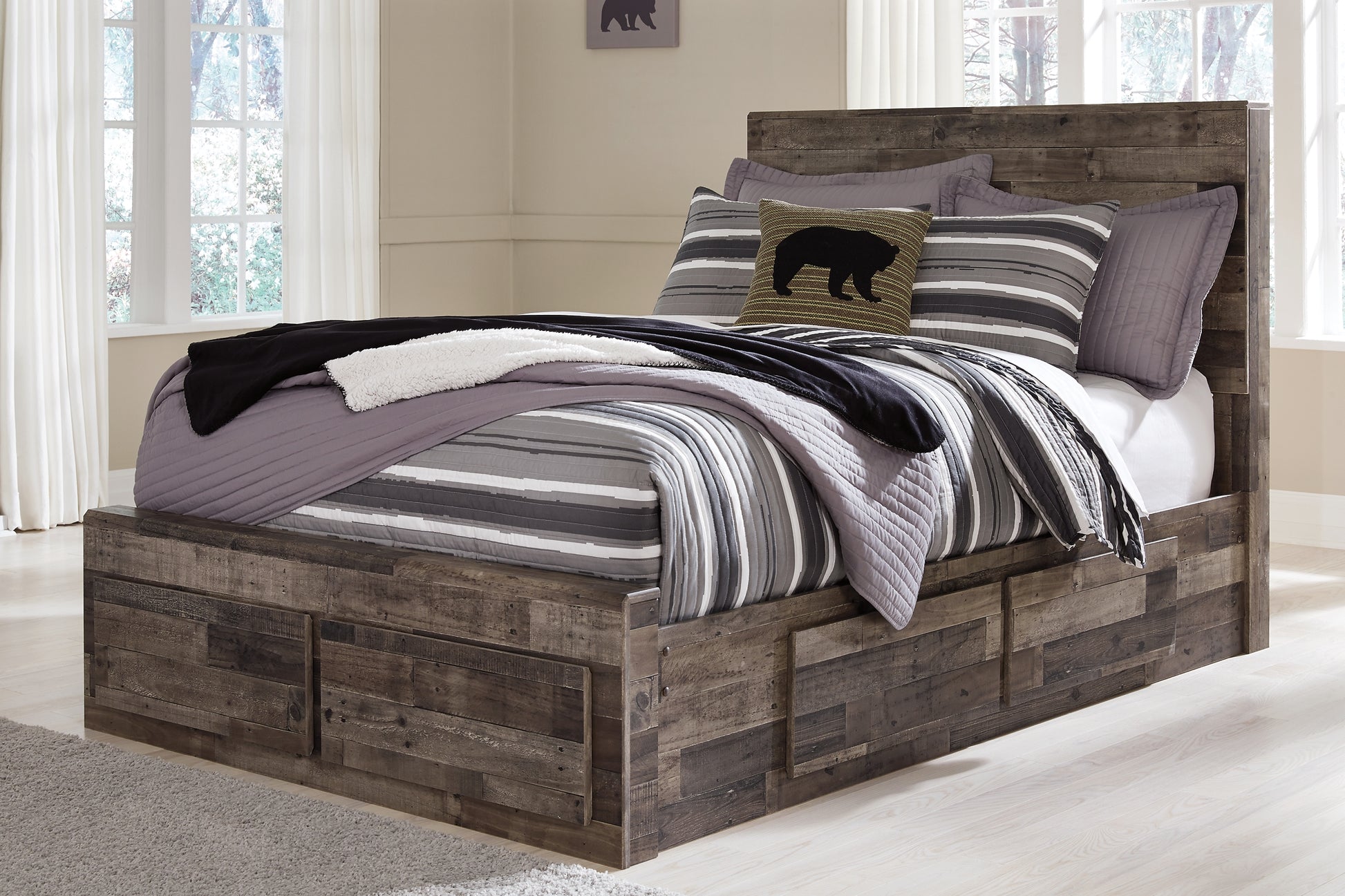 Derekson Panel Bed With 6 Storage Drawers - Premier Furniture & Mattress