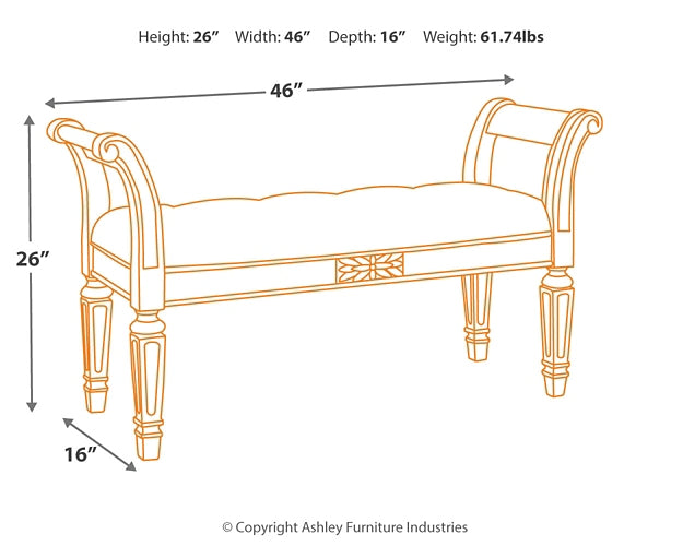 Realyn Accent Bench - Premier Furniture & Mattress