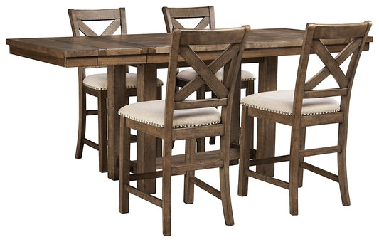 Moriville Counter Height Dining Table and 4 Barstools - Premier Furniture & Mattress