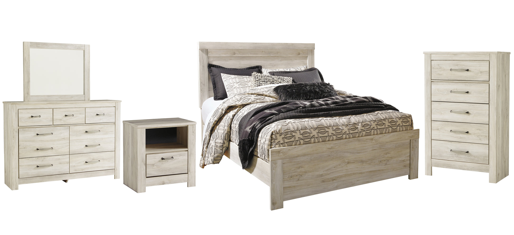 Bellaby Panel Bed With Mirrored Dresser, Chest And Nightstand - Premier Furniture & Mattress