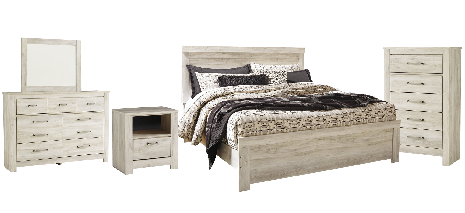 Bellaby Panel Bed With Mirrored Dresser, Chest And Nightstand - Premier Furniture & Mattress