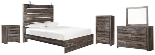 Drystan Panel Bed With Mirrored Dresser, Chest And Nightstand - Premier Furniture & Mattress