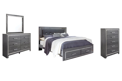 Lodanna Panel Bed With 2 Storage Drawers With Mirrored Dresser And Chest - Premier Furniture & Mattress