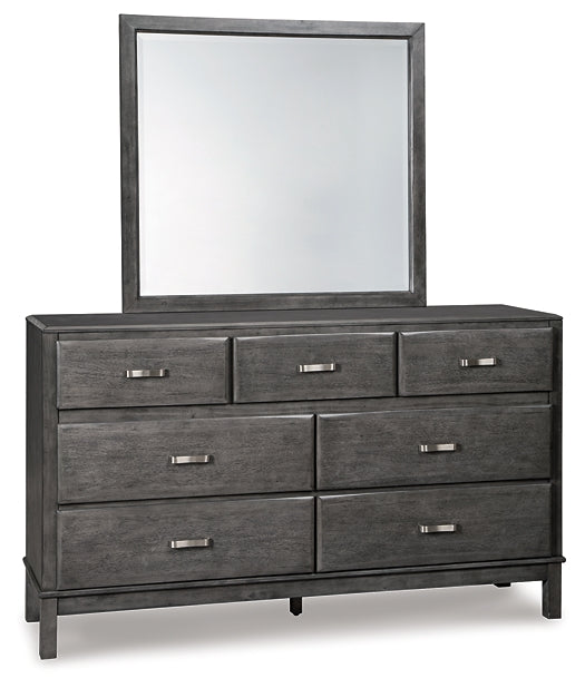 Caitbrook Storage Bed With 8 Storage Drawers With Mirrored Dresser - Premier Furniture & Mattress