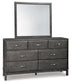 Caitbrook Storage Bed With 8 Storage Drawers With Mirrored Dresser - Premier Furniture & Mattress