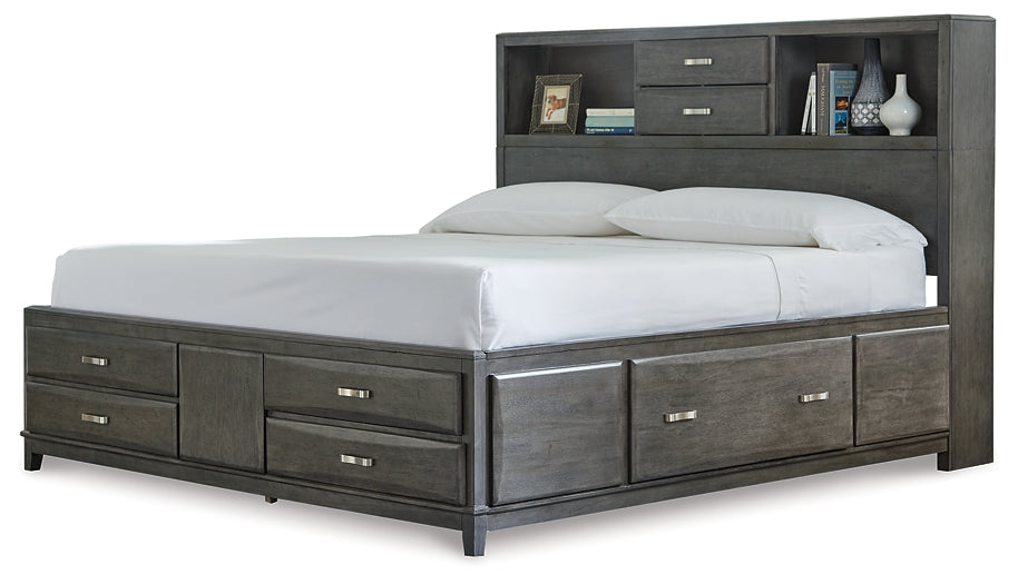 Caitbrook Storage Bed With 8 Storage Drawers With Mirrored Dresser, Chest And Nightstand - Premier Furniture & Mattress