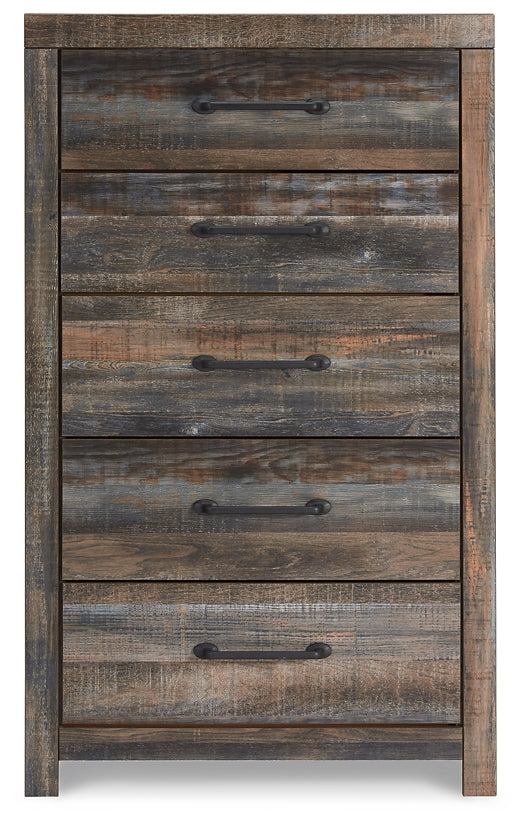 Drystan Full Bookcase Bed with 4 Storage Drawers with Mirrored Dresser and Chest - Premier Furniture & Mattress