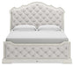 Arlendyne King Upholstered Bed with Mirrored Dresser, Chest and 2 Nightstands