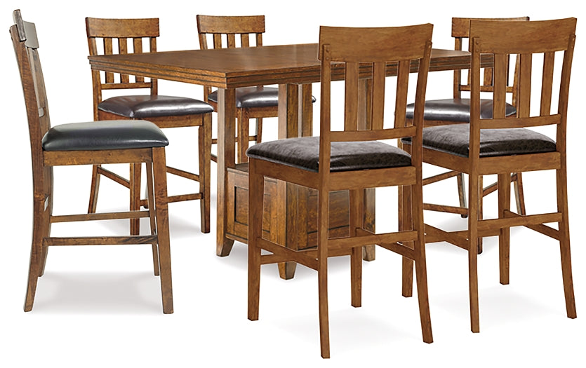 Ralene Counter Height Dining Table and 6 Barstools - Premier Furniture & Mattress