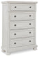 Robbinsdale King Panel Bed with Mirrored Dresser and Chest
