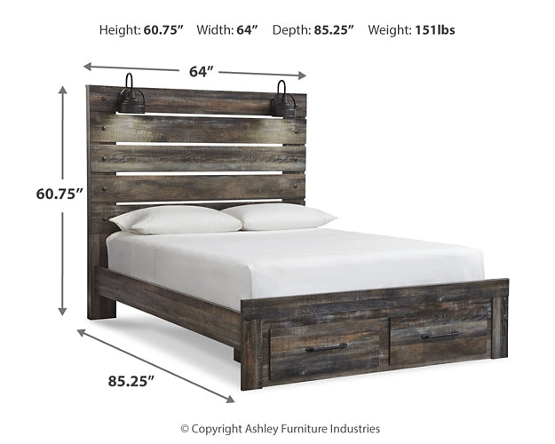 Drystan Panel Bed With 2 Storage Drawers - Premier Furniture & Mattress