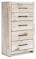 Lawroy Twin Panel Bed with Mirrored Dresser, Chest and Nightstand