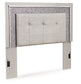 Zyniden Full Upholstered Panel Headboard with Mirrored Dresser and Chest