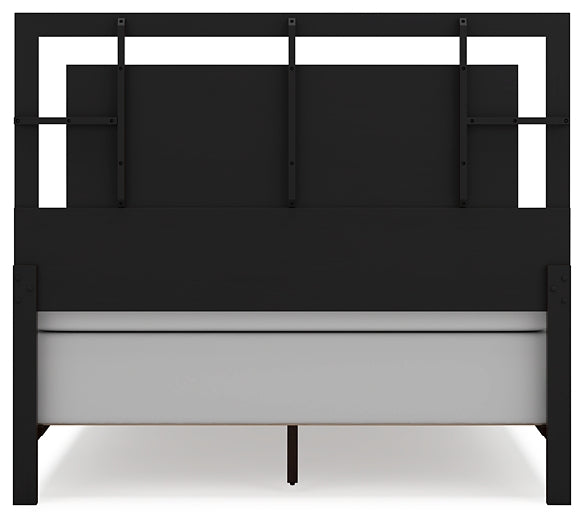 Covetown Queen Panel Bed with Mirrored Dresser, Chest and Nightstand