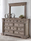 Blairhurst King Panel Bed with Mirrored Dresser, Chest and Nightstand
