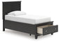 Lanolee Twin Panel Storage Bed, Dresser, Mirror and Nightstand
