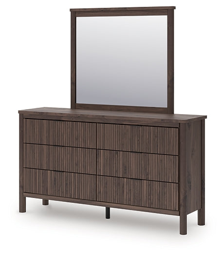 Pamytta Queen Panel Platform Bed, Dresser and Mirror