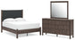 Pamytta Full Upholstered Panel Platform Bed, Dresser and Mirror