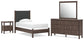 Pamytta Twin Upholstered Panel Bed, Dresser, Mirror and Nightstand