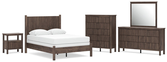 Pamytta Full Panel Bed, Dresser, Mirror, Chest and Nightstand