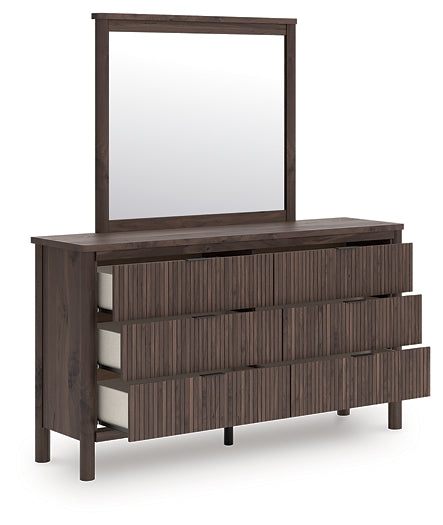 Pamytta Full Panel Bed, Dresser, Mirror and Nightstand
