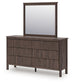 Pamytta Full Upholstered Panel Bed, Dresser and Mirror