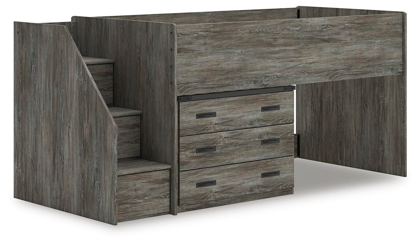 Frandern Twin Loft Bed with Drawer Storage
