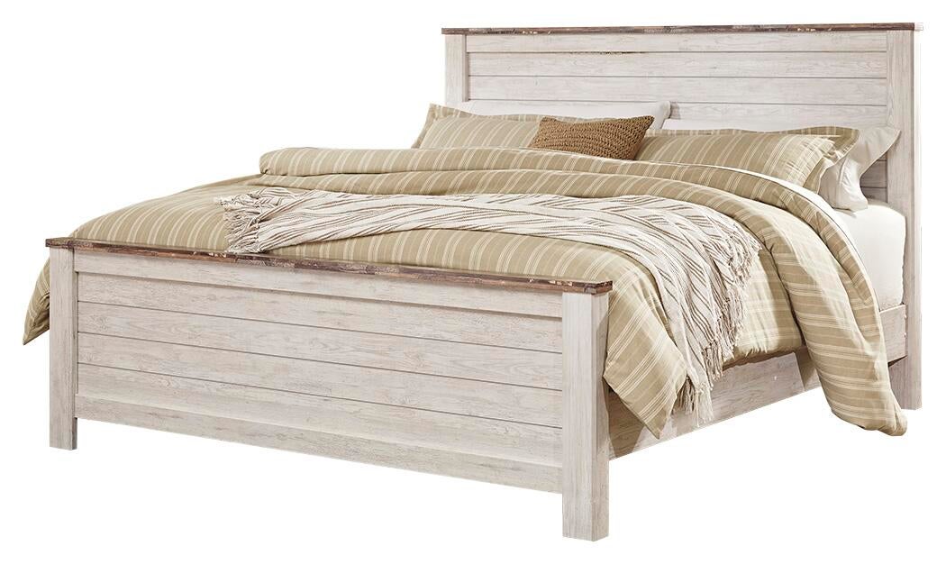 Willowton King Panel Bed with Mirrored Dresser