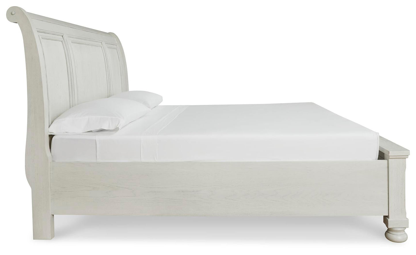 Robbinsdale California King Sleigh Bed with Storage with Mirrored Dresser