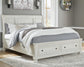 Robbinsdale California King Sleigh Bed with Storage with Mirrored Dresser