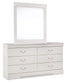 Anarasia Twin Sleigh Bed with Mirrored Dresser and Nightstand