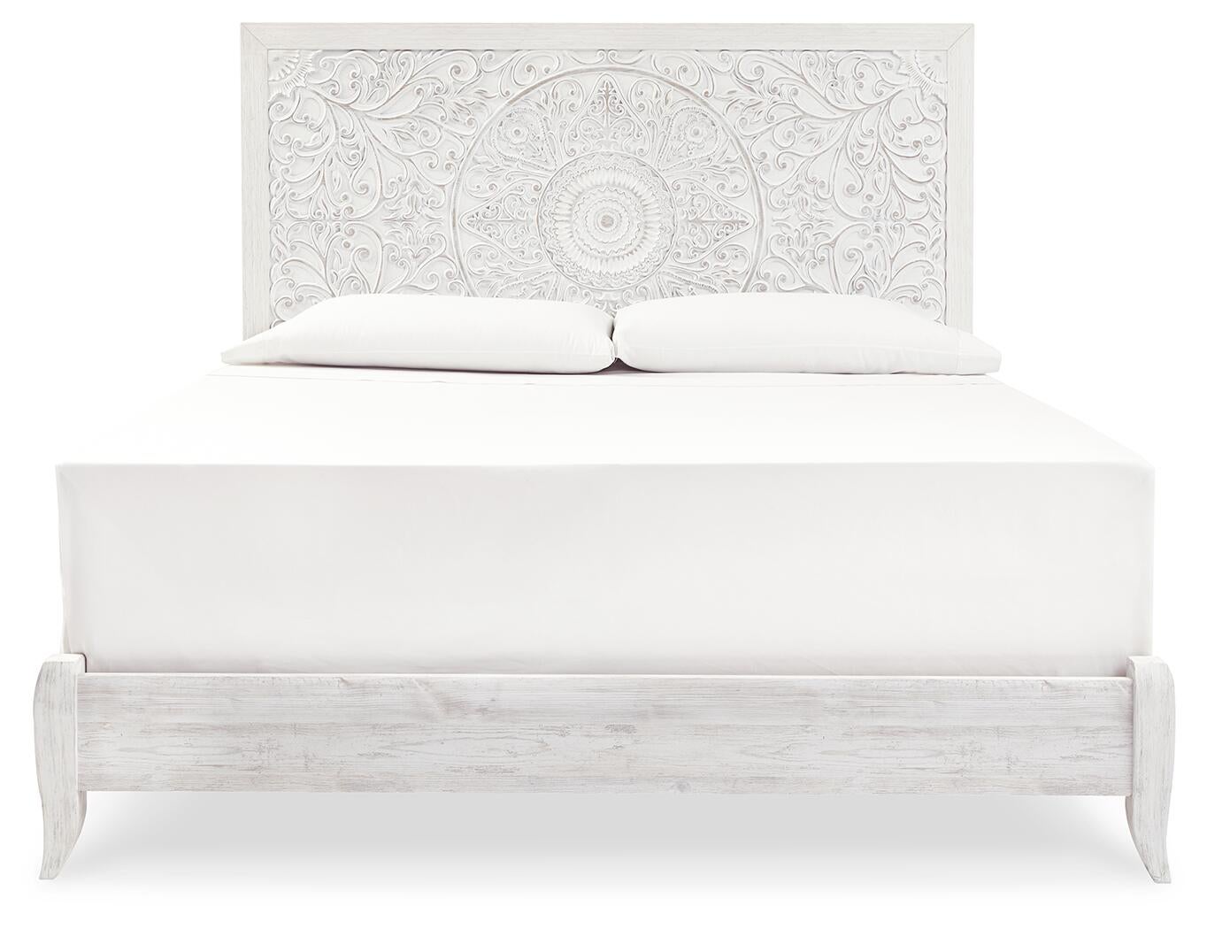 Paxberry King Panel Bed with Mirrored Dresser