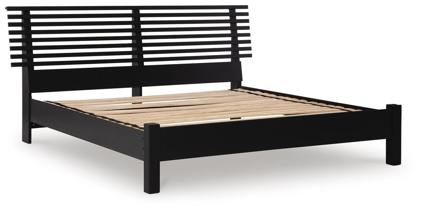 Danziar Queen Slat Panel Bed, Dresser and Mirror