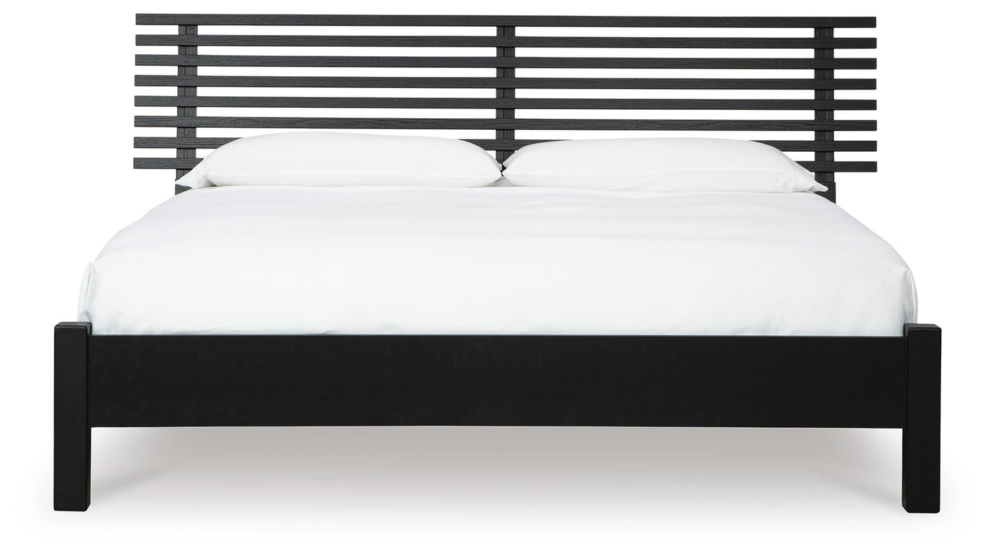 Danziar Queen Slat Panel Bed, Dresser and Mirror