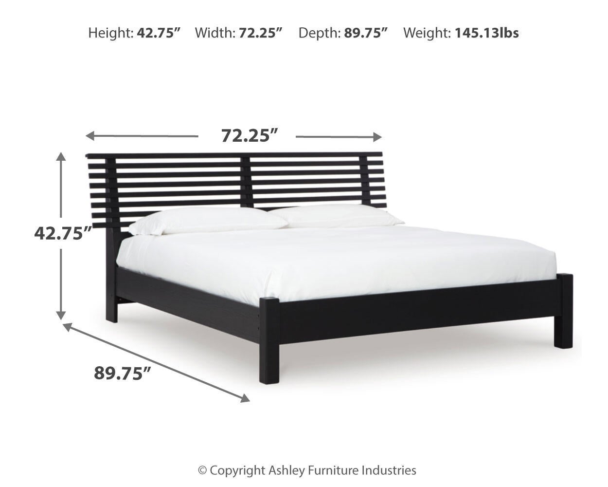 Danziar Queen Slat Panel Bed, Dresser and Mirror