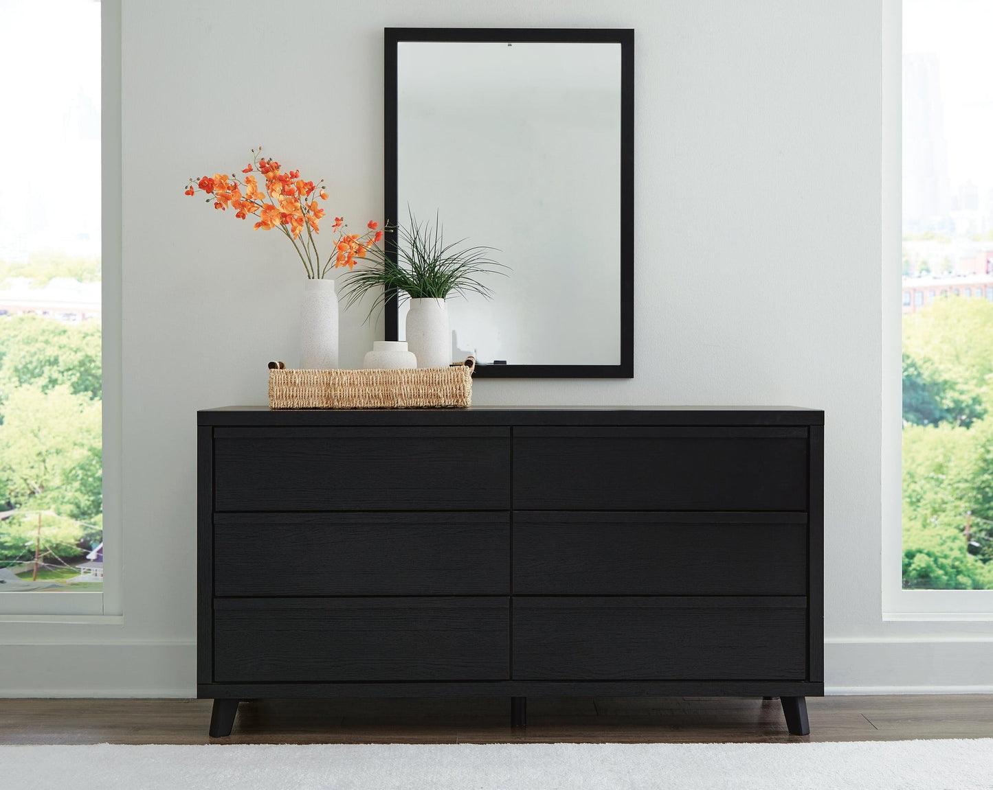 Danziar Queen Slat Panel Bed, Dresser and Mirror